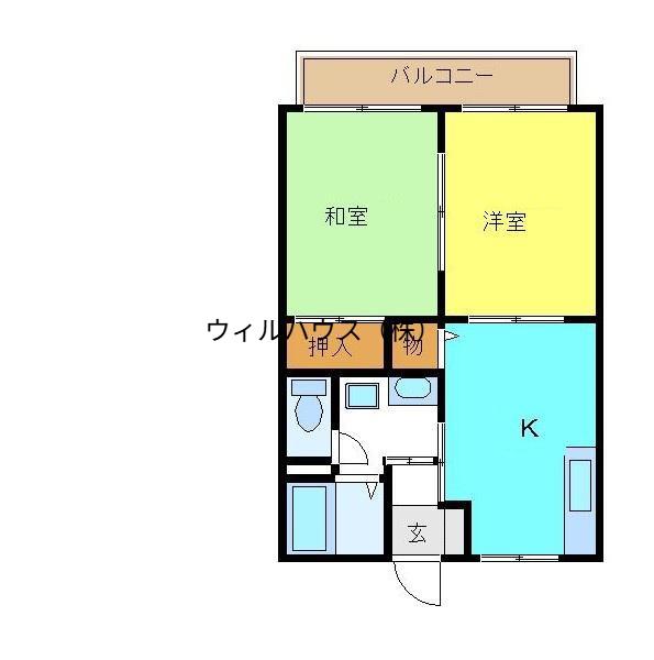 サザン ハイム(2K/1階)の間取り写真