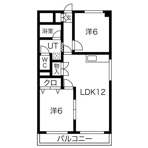 シティアーク新栄(2LDK/4階)の間取り写真