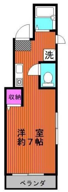 島根マンション(1K/2階)の間取り写真