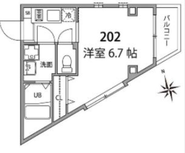 モンシャトー高井戸II(1K/1階)の間取り写真