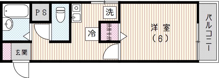 ライオンズマンション三鷹第7(1K/9階)の間取り写真