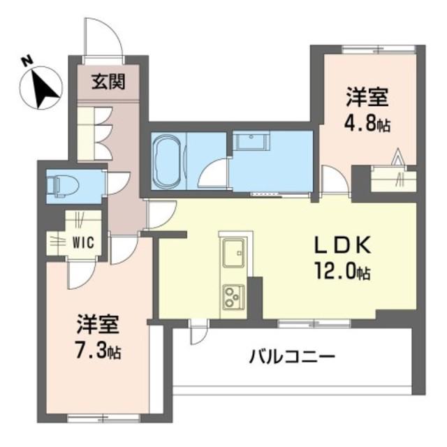 アルフラット弐(2LDK/2階)の間取り写真