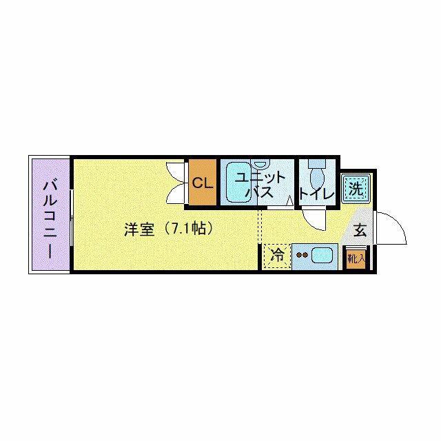 スチューデントハイツ代々木上原(ワンルーム/1階)の間取り写真