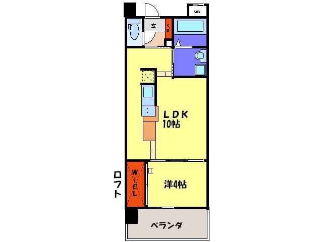 KDX清水レジデンス(1LDK/3階)の間取り写真