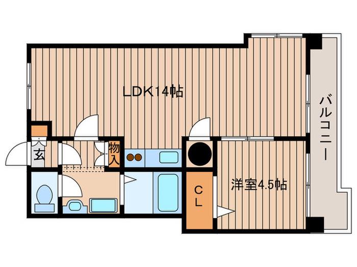 地下鉄南北線 北34条駅 徒歩11分 6階建 築33年(1LDK/3階)の間取り写真