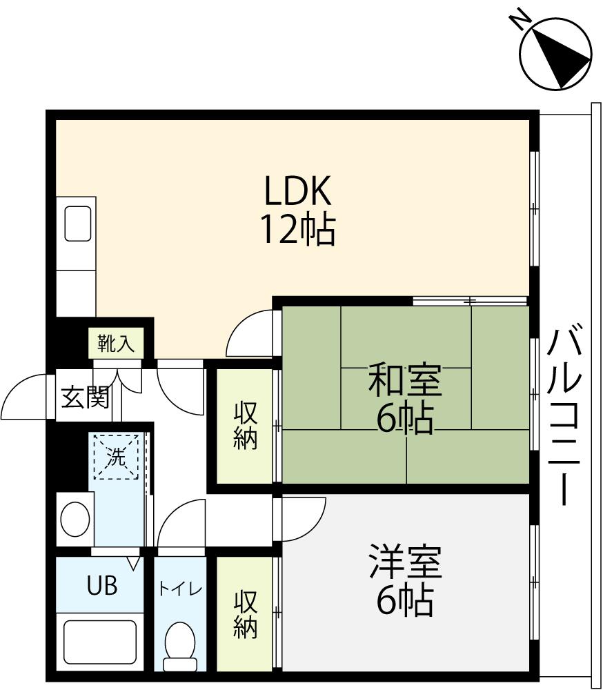 カーサゼルコバ(2LDK/1階)の間取り写真