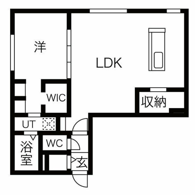 RーFINO札幌桑園(1LDK/3階)の間取り写真