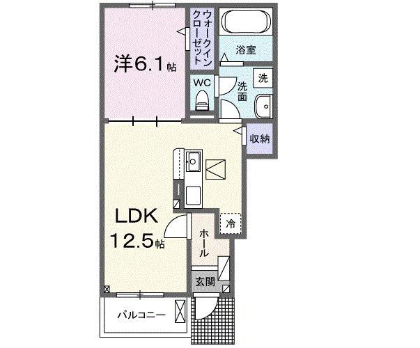 エスペランサ(1LDK/1階)の間取り写真