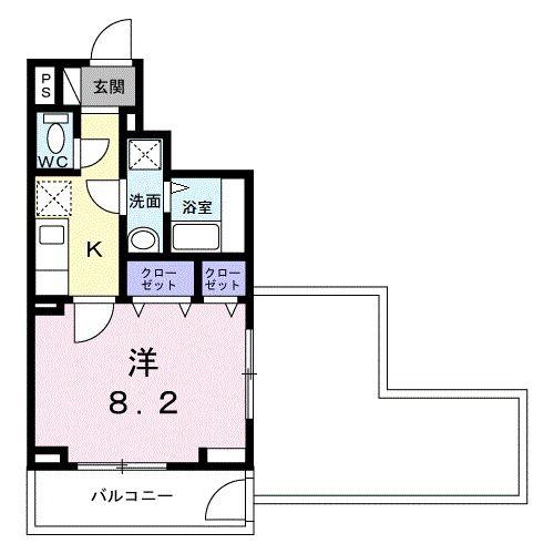 中宮町マンション(1K/5階)の間取り写真