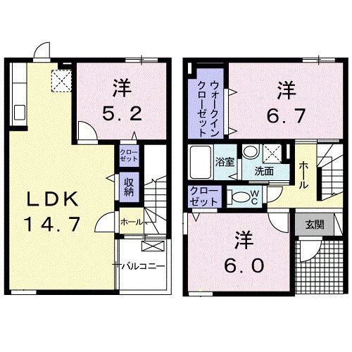 グレイスフル(3LDK/1階)の間取り写真
