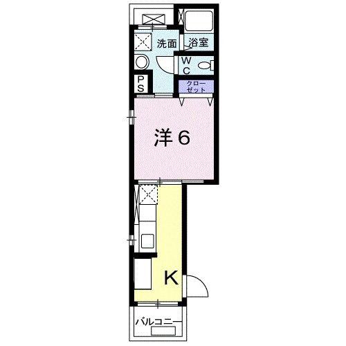 アルモニー大浜(1K/2階)の間取り写真