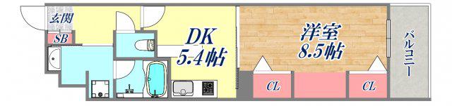 KAISEI神戸海岸通第2(1DK/6階)の間取り写真
