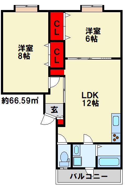 ARMBLD(2LDK/3階)の間取り写真