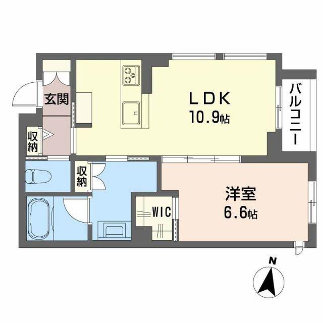 アンシャンテ長町南(1LDK/2階)の間取り写真