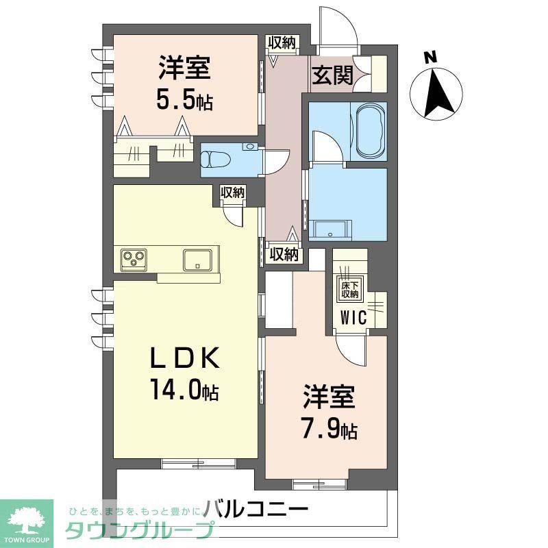プルミエ グロリエ(2LDK/1階)の間取り写真