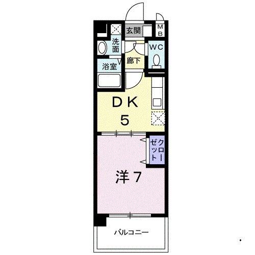 アンジュメゾン(1DK/1階)の間取り写真