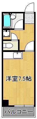 キャッツ八幡(ワンルーム/3階)の間取り写真