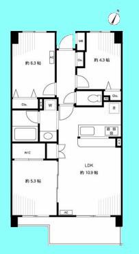 クレッセント西馬込(3LDK/3階)の間取り写真