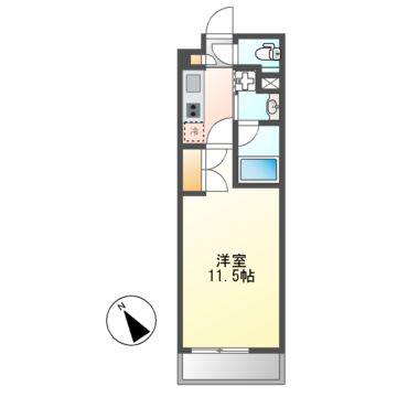 シティライフ本山東(1K/1階)の間取り写真