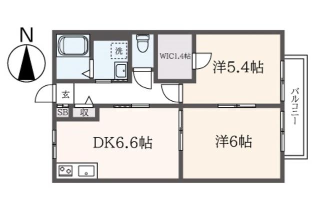 ほっと・はうす(2DK/2階)の間取り写真