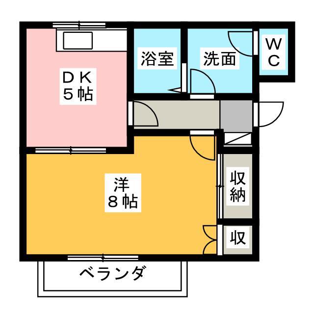 シェモアII(1DK/1階)の間取り写真
