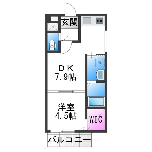 フジパレス山之内サウス(1DK/3階)の間取り写真