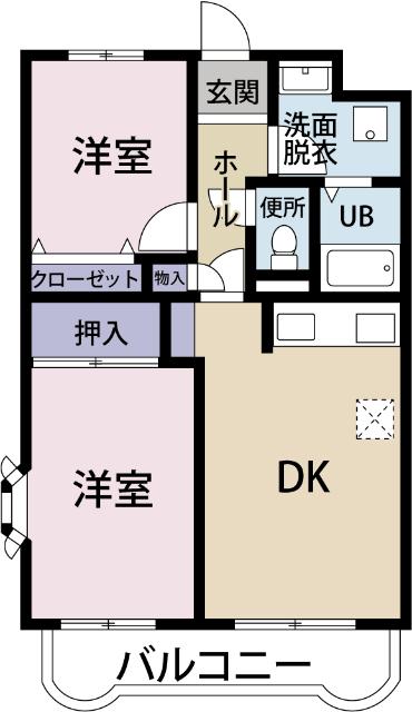 K-II(2LDK/5階)の間取り写真