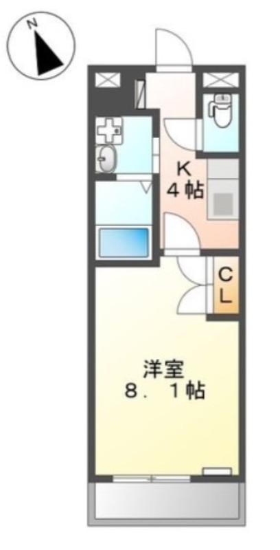 サンライツK(1K/1階)の間取り写真