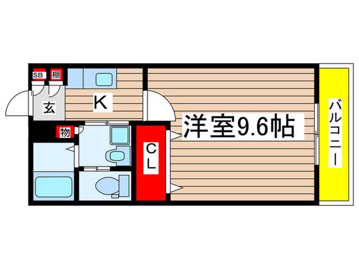 ブルーハイツ1号館(1K/3階)の間取り写真