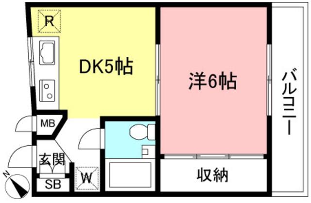 府中オリエントプラザ(1DK/3階)の間取り写真