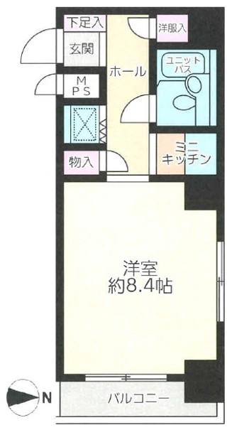 ストークTS元浅草(1K/3階)の間取り写真