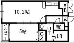 クラッセ円山 イースト(1LDK/4階)の間取り写真