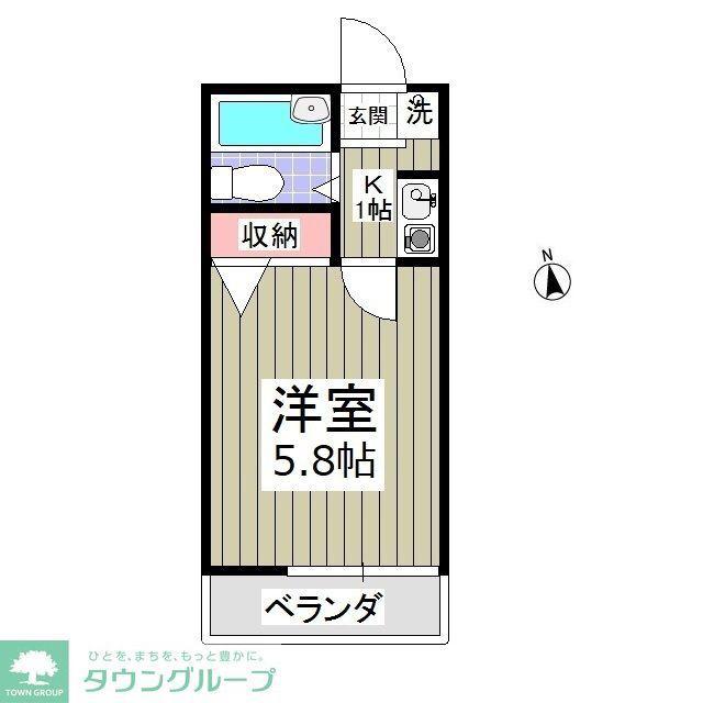 NKハイム元郷(1K/2階)の間取り写真