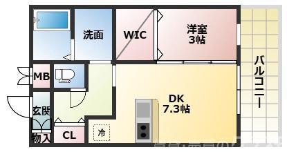 FOREST COURT SANPON(1DK/2階)の間取り写真