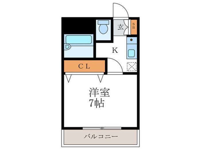 ジャスティ川島(1K/2階)の間取り写真