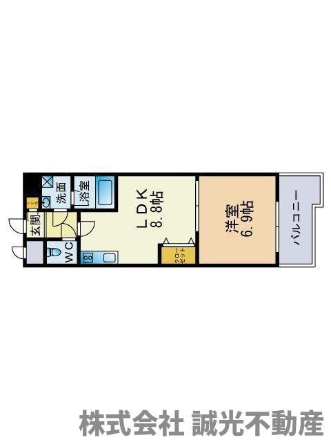 ビュー博多(1LDK/5階)の間取り写真