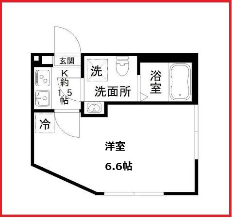 エヌジェイクロス(1K/2階)の間取り写真