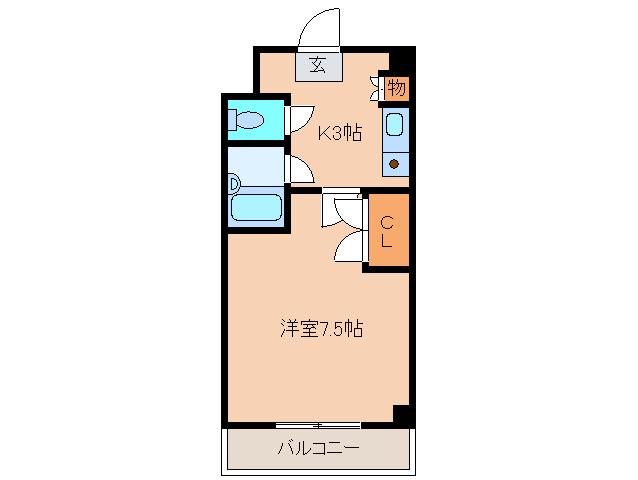 プライマリー三苫駅前(1K/7階)の間取り写真