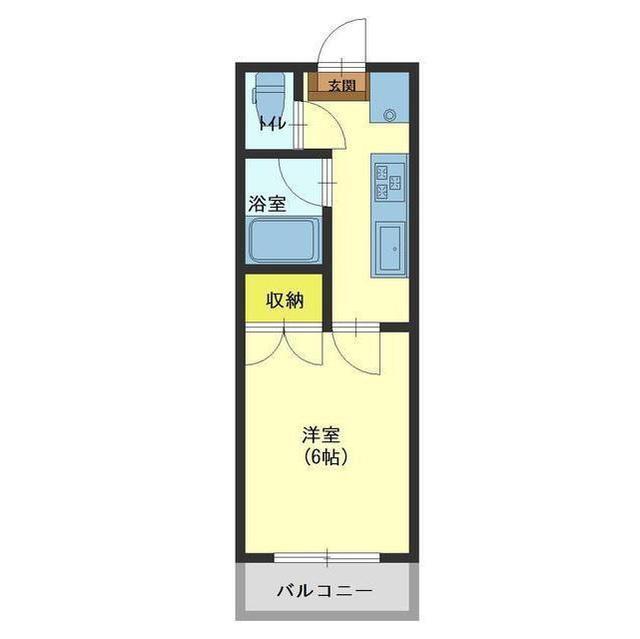 コーポ分田(1K/2階)の間取り写真