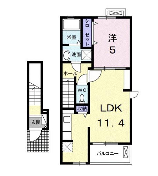 ビオーラ エイト(1LDK/2階)の間取り写真