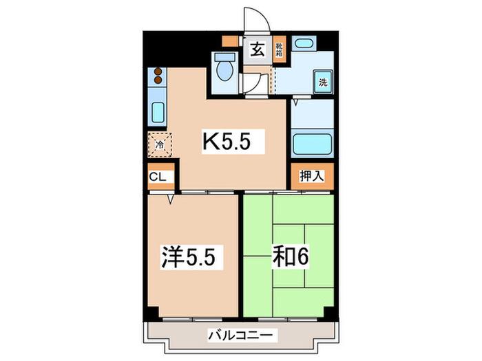 ベルコート町田(2K/4階)の間取り写真
