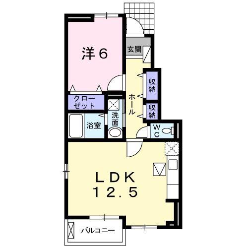 ヴェリタ クオーレ(1LDK/1階)の間取り写真
