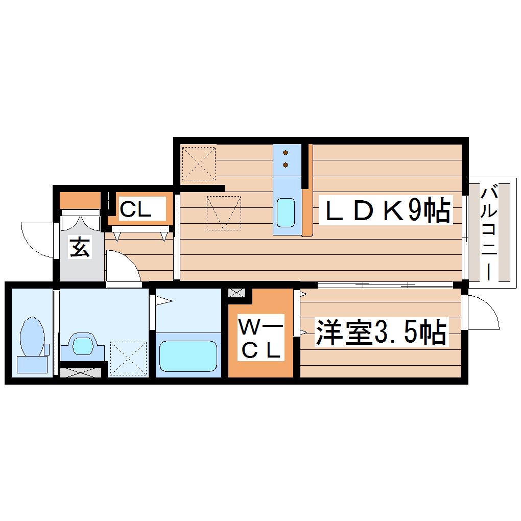 PALMAS(1LDK/1階)の間取り写真