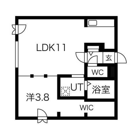 リフージョ(1LDK/3階)の間取り写真