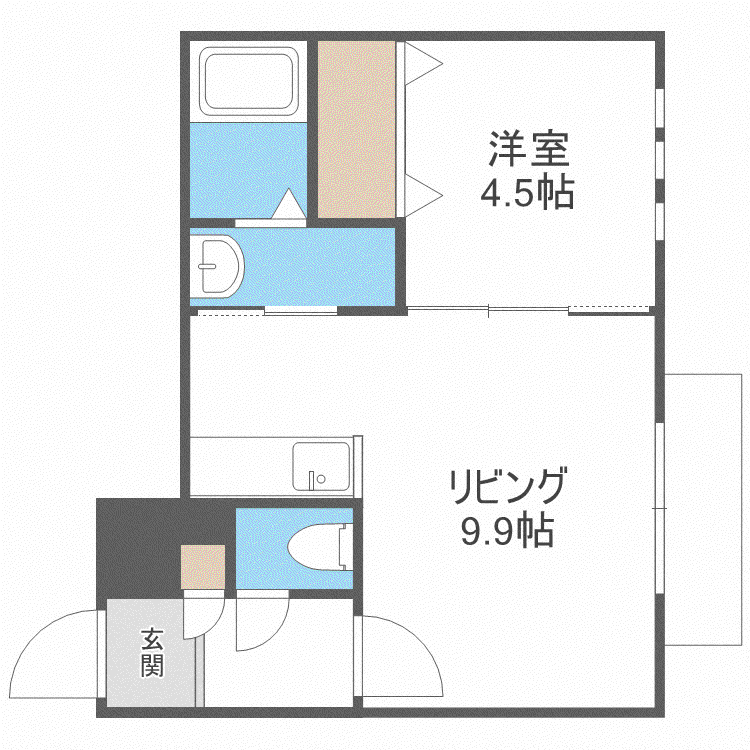 INFINITE HOROHIRABASHI(1LDK/3階)の間取り写真