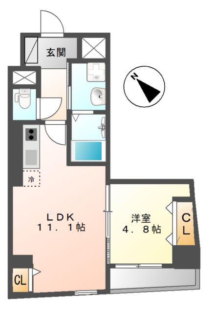 上池台ベルズ(1LDK/2階)の間取り写真