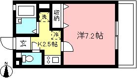 クレセントハイツ(1K/2階)の間取り写真