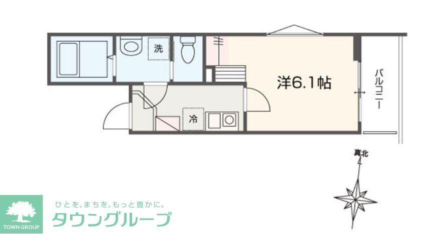 MELLAS淵野辺VI(1K/1階)の間取り写真