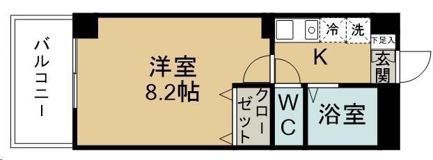グランドシャリオ(1K/5階)の間取り写真