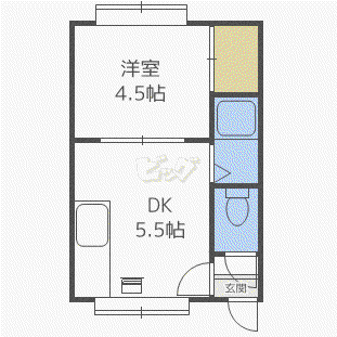 モアクレスト平岸(1DK/3階)の間取り写真